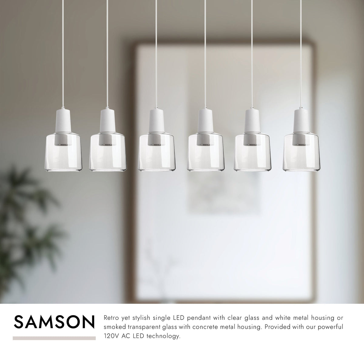 Kuzco Lighting MP12506BKSM-06 Samson LED Multi Pendant in Black