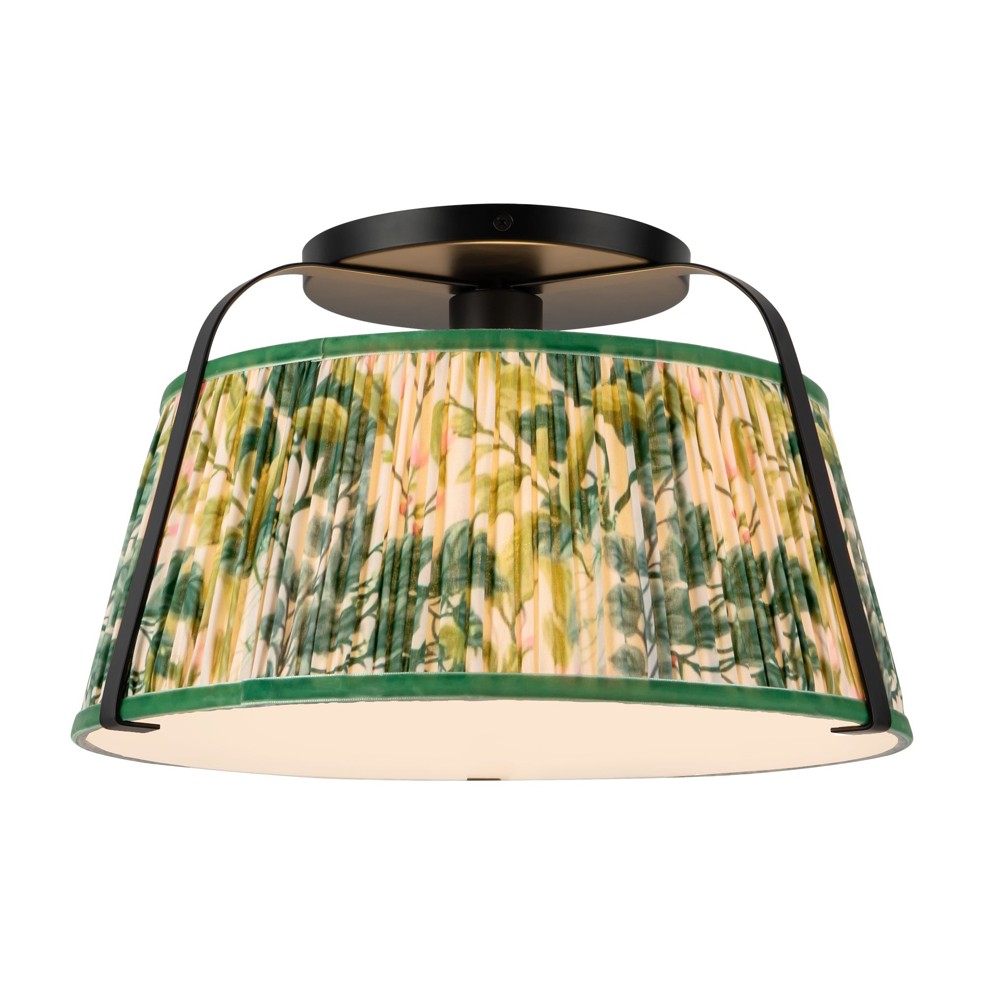 Alora Canada - SF675213MBBL - One Light Semi-Flush Mount - Scout - Matte Black/Blue Linen