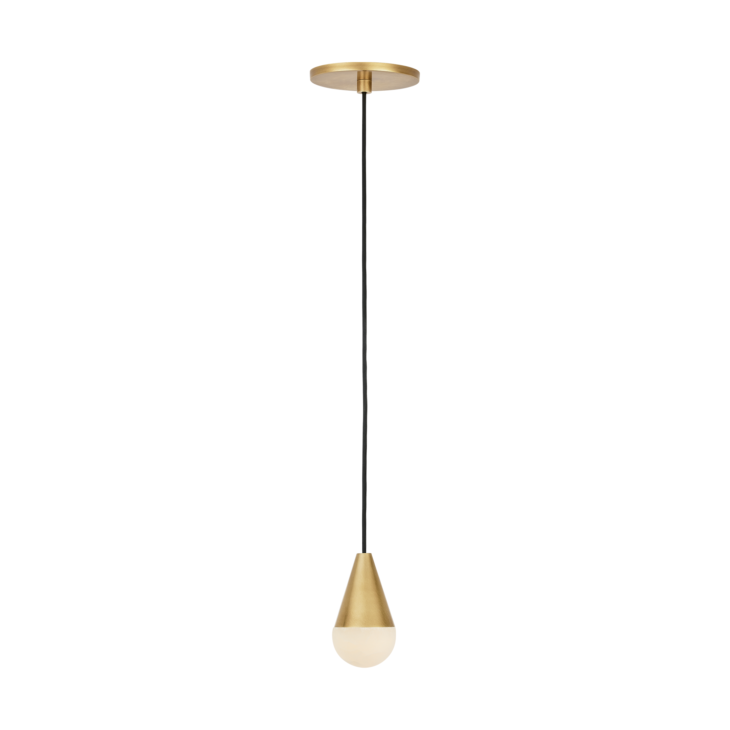 Visual Comfort Modern Collection - SLPD51130HAB - Cupola Alabaster 1-Light Pendant - Cupola - Hand-Rubbed Antique Brass