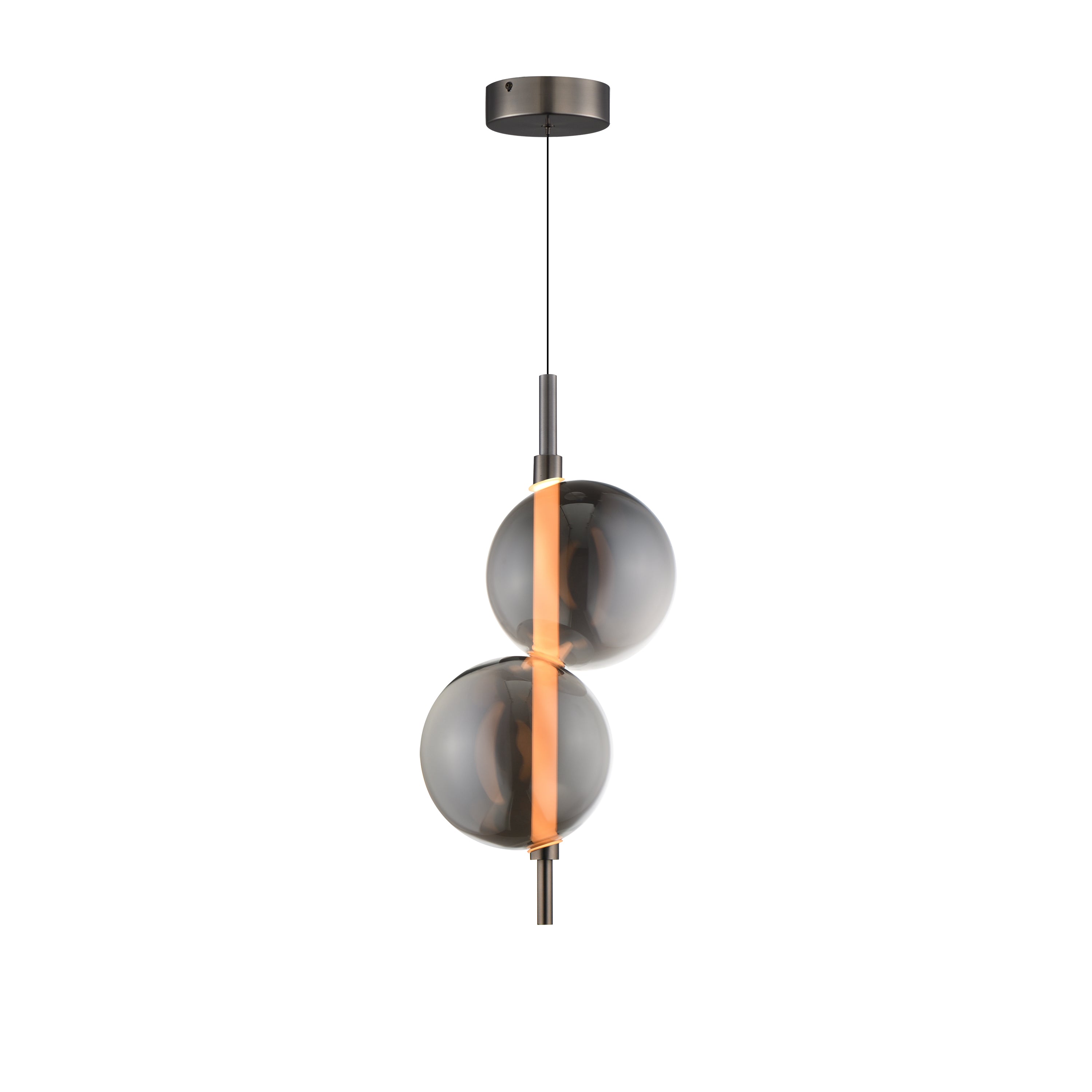 Studio M Lighting SM24931MSKBC Dreamer Pendant in Black Chrome with Mirror Smoke glass, front view on white background