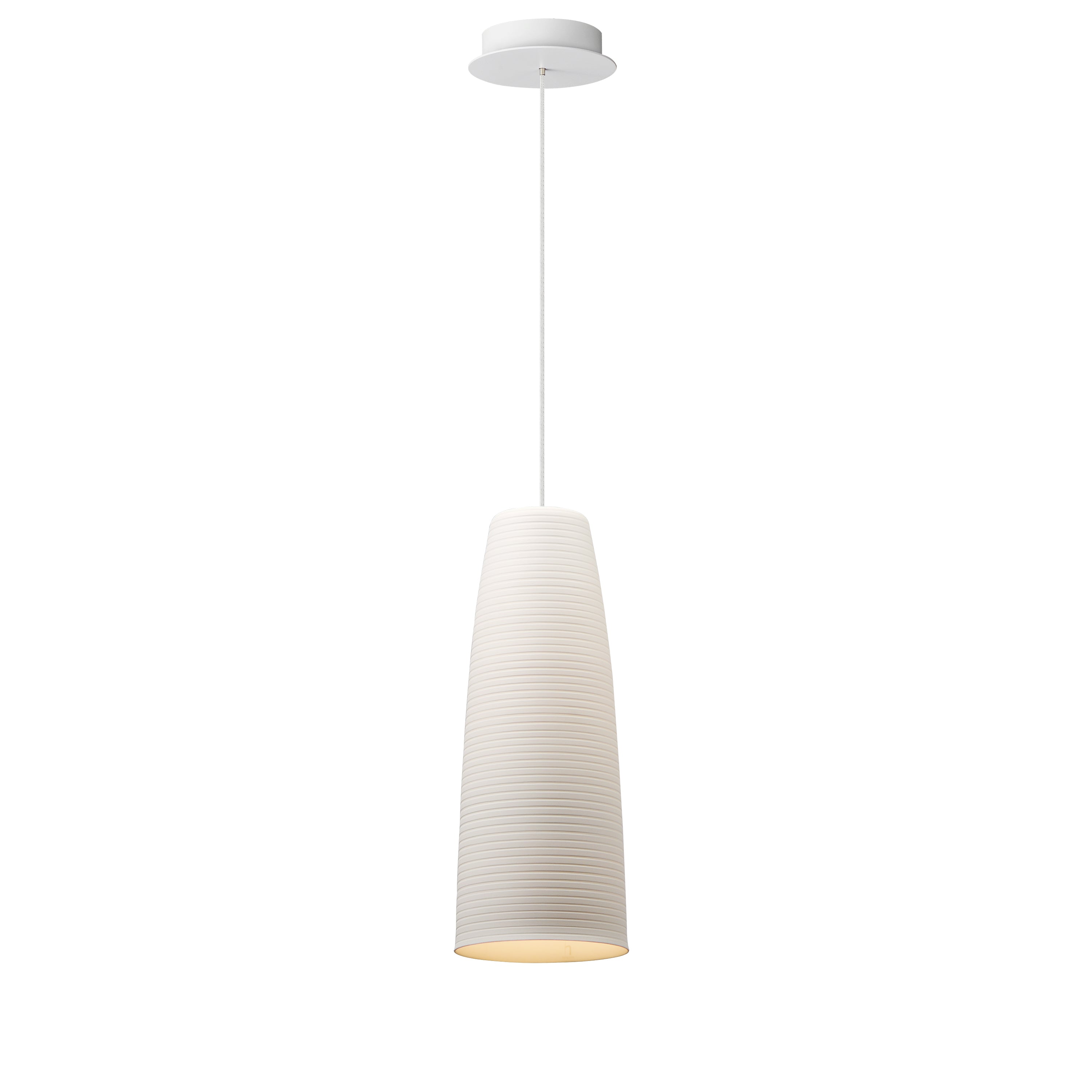 Studio M Lighting SM30001-L-PLSWT Stream Pendant in White, front view on white background