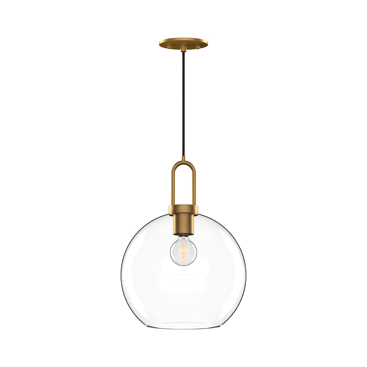 Alora Canada - PD601710AGCL - One Light Pendant - Soji - Aged Gold/Clear Glass