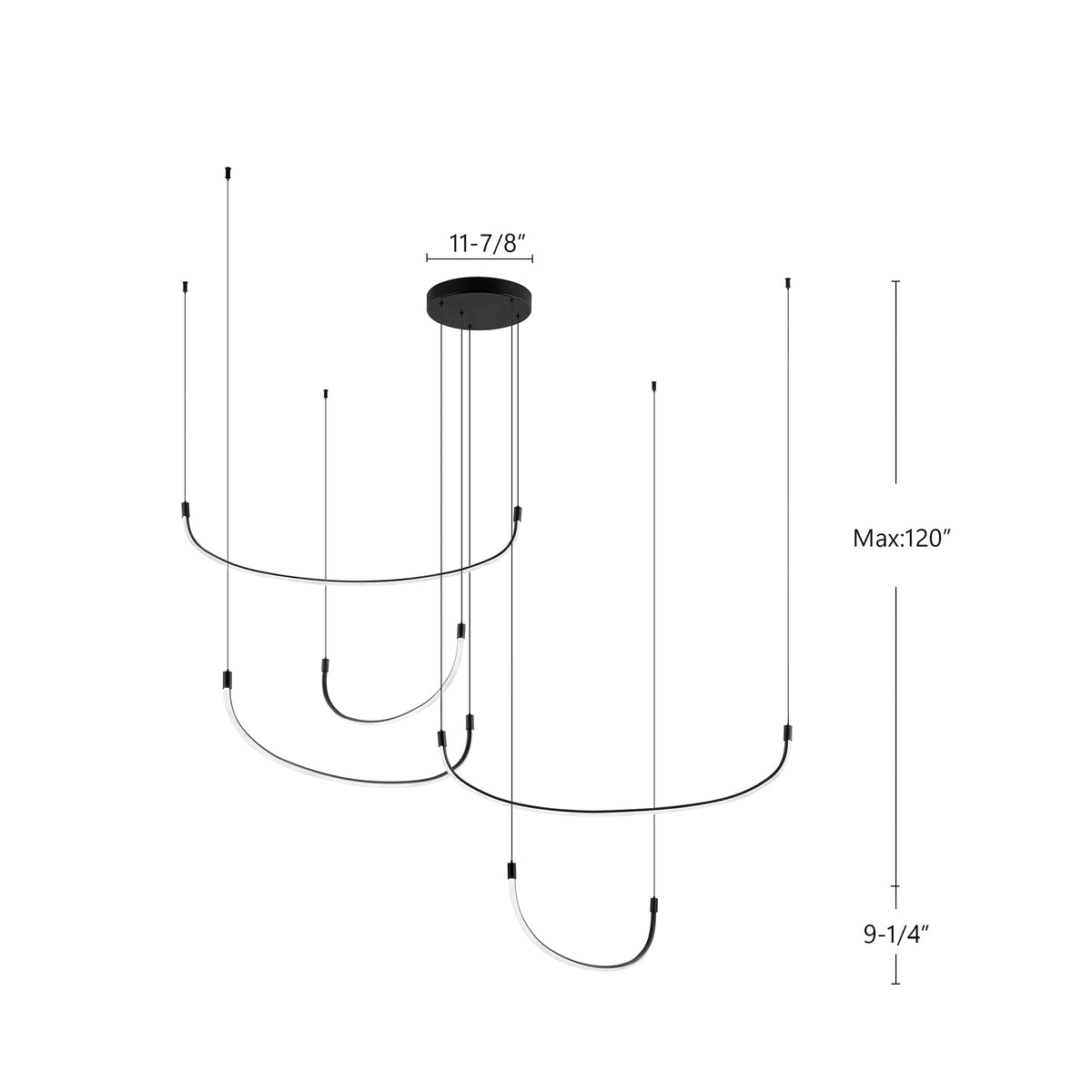 Kuzco Lighting MP89570-BG Talis 5-Bar LED Multi Pendant in Brushed Gold