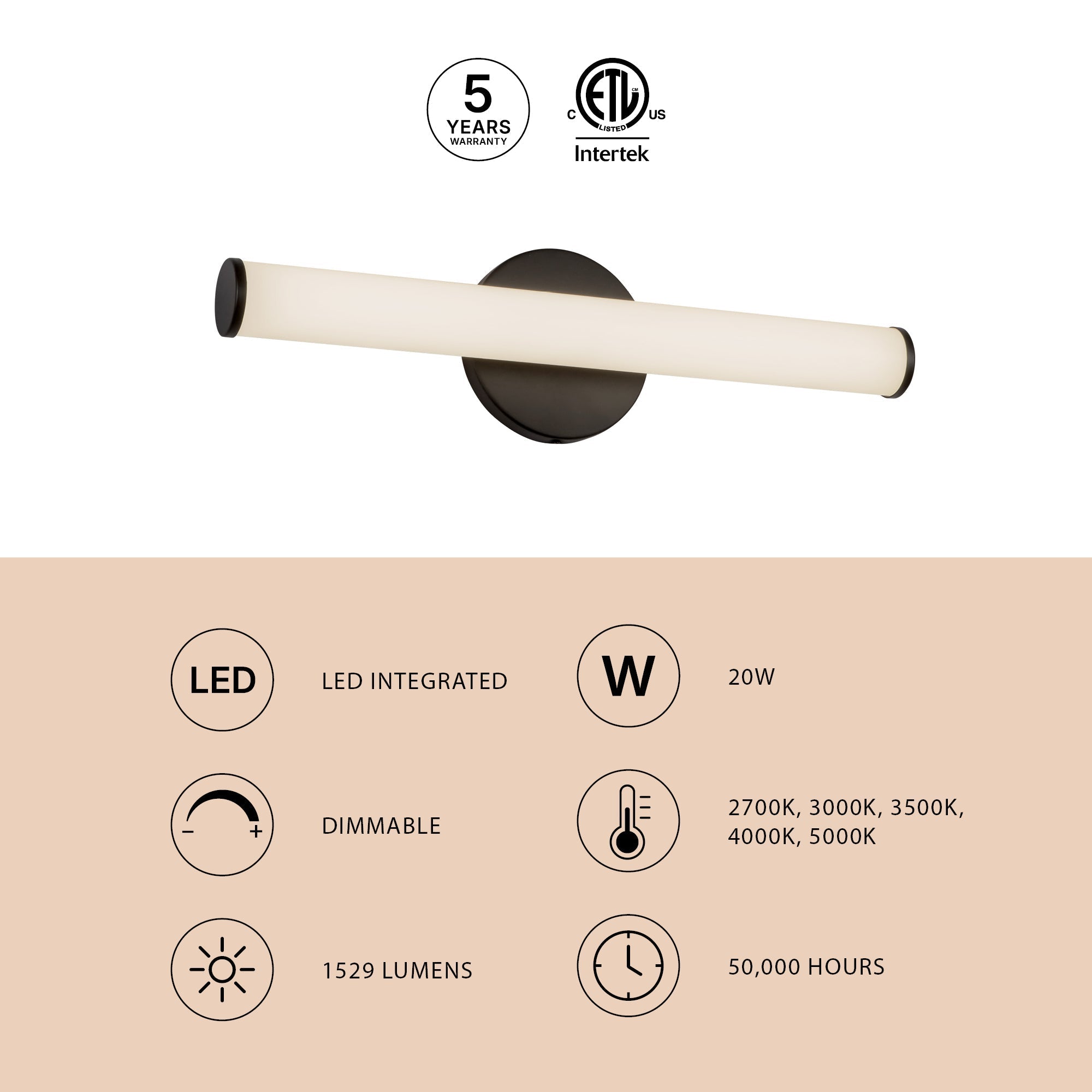 Applique murale et de salle de bain Tectra WS18-044A de Kuzco Lighting
