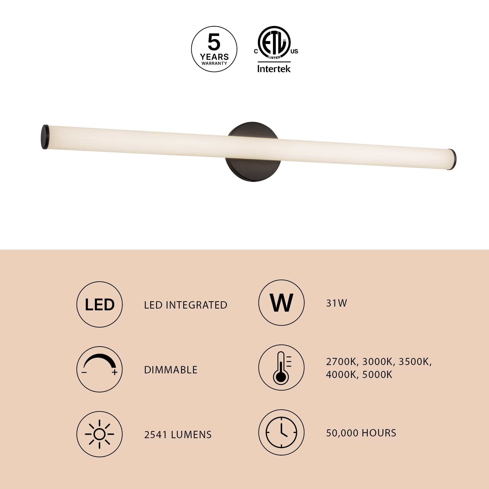 Kuzco Lighting WS36-044A Tectra Wall/Vanity Light