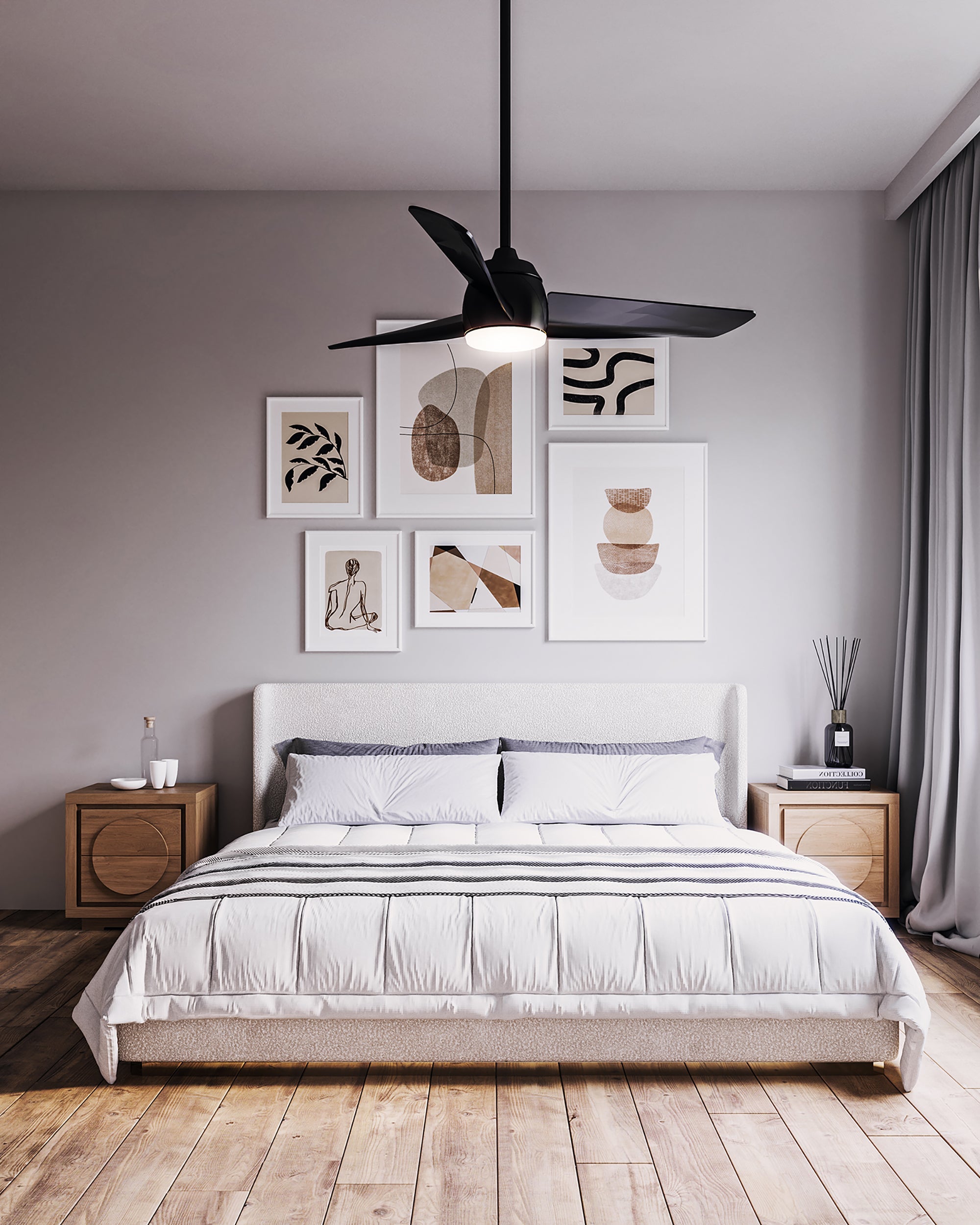 Kuzco Lighting CF91954-BN/WH Thalia Ceiling Fan