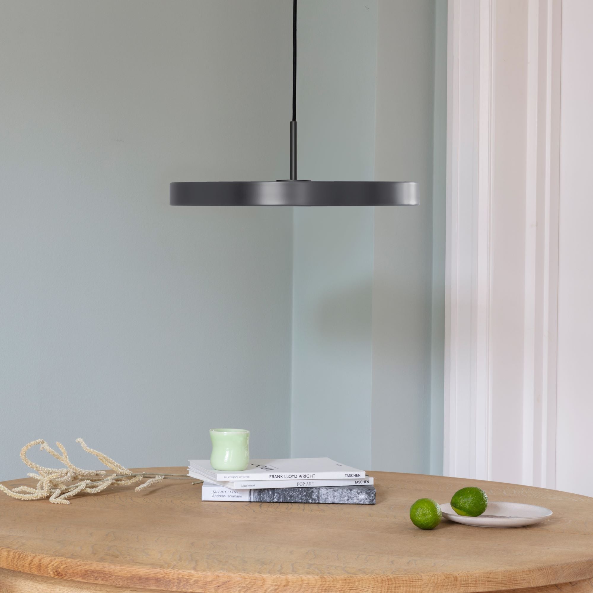 Umage Asteria LED Pendant in Anthracite Grey with black ring