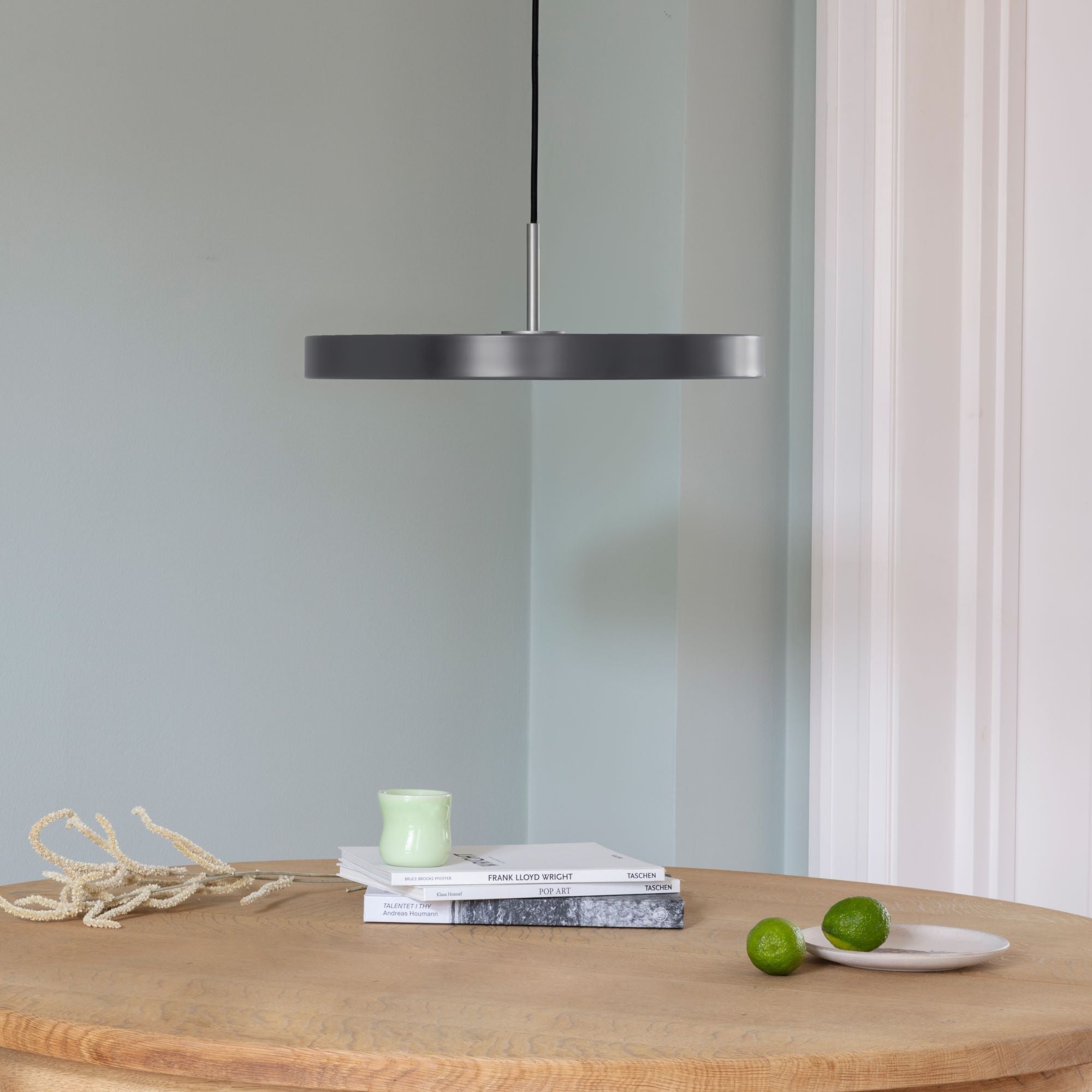 Umage Asteria LED Pendant in Anthracite Grey with steel ring
