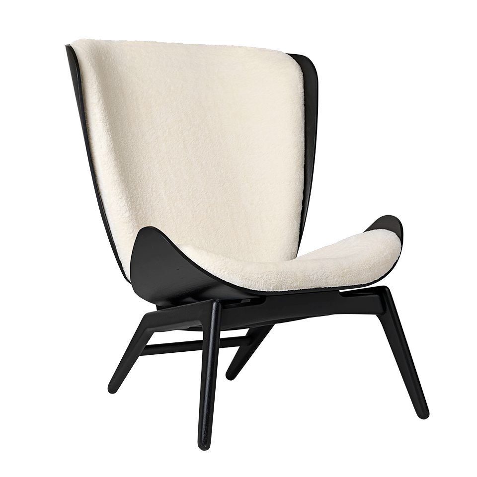 Umage 5103C5502-7 The Reader Wing Chair in Black Oak with Teddy White