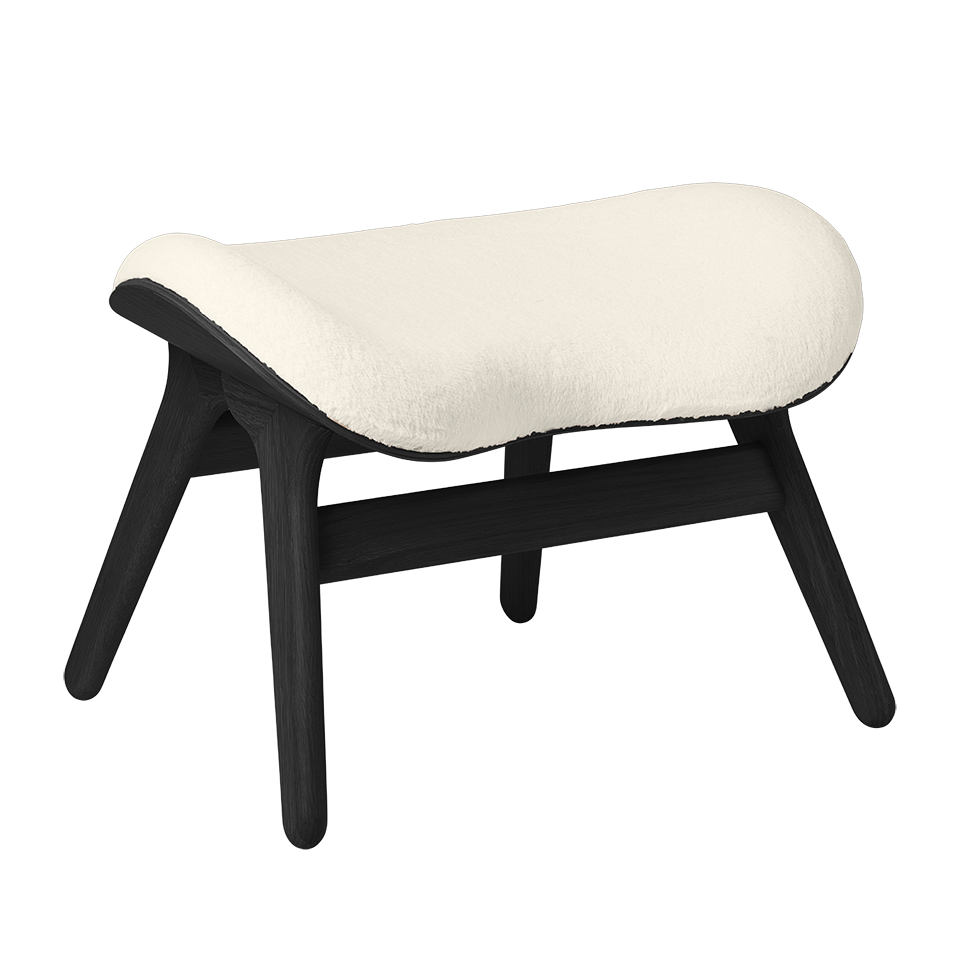 Umage 5105C5573-6 A Conversation Piece Ottoman in Black Oak with Teddy White
