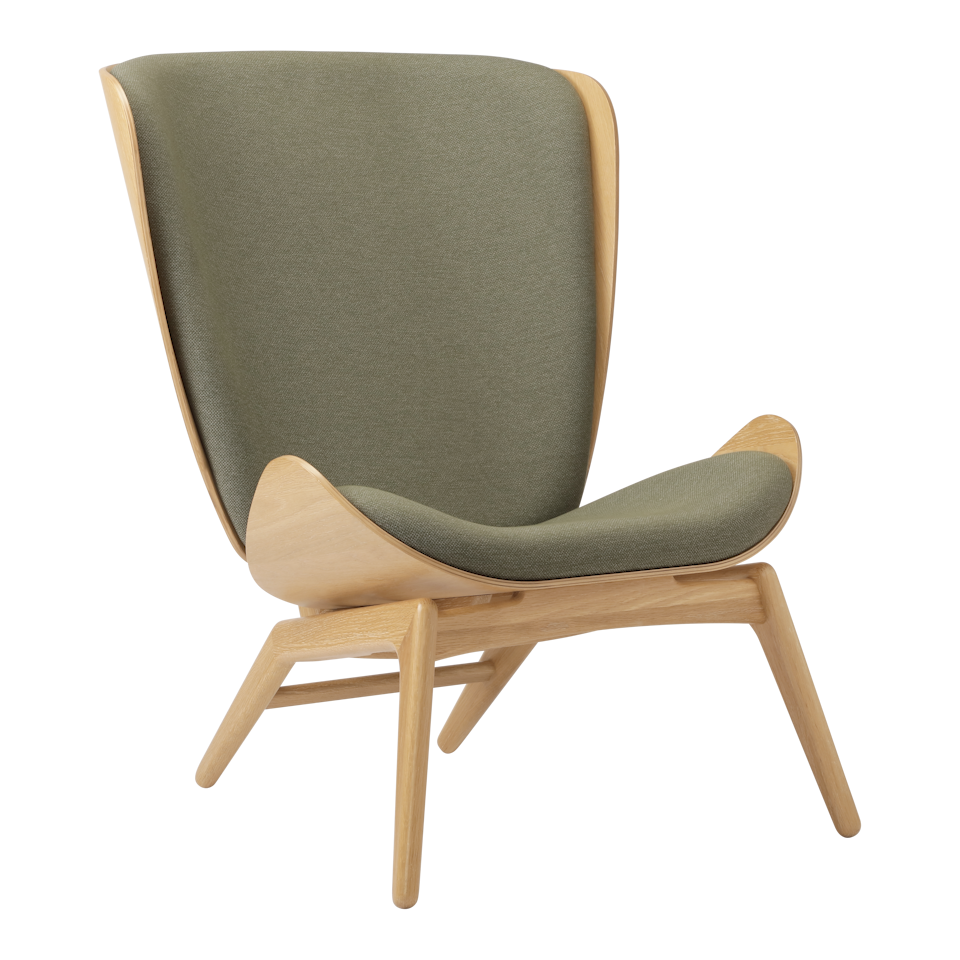 Umage 5502C702-12 The Reader Wing Chair in Oak with Morning Meadows