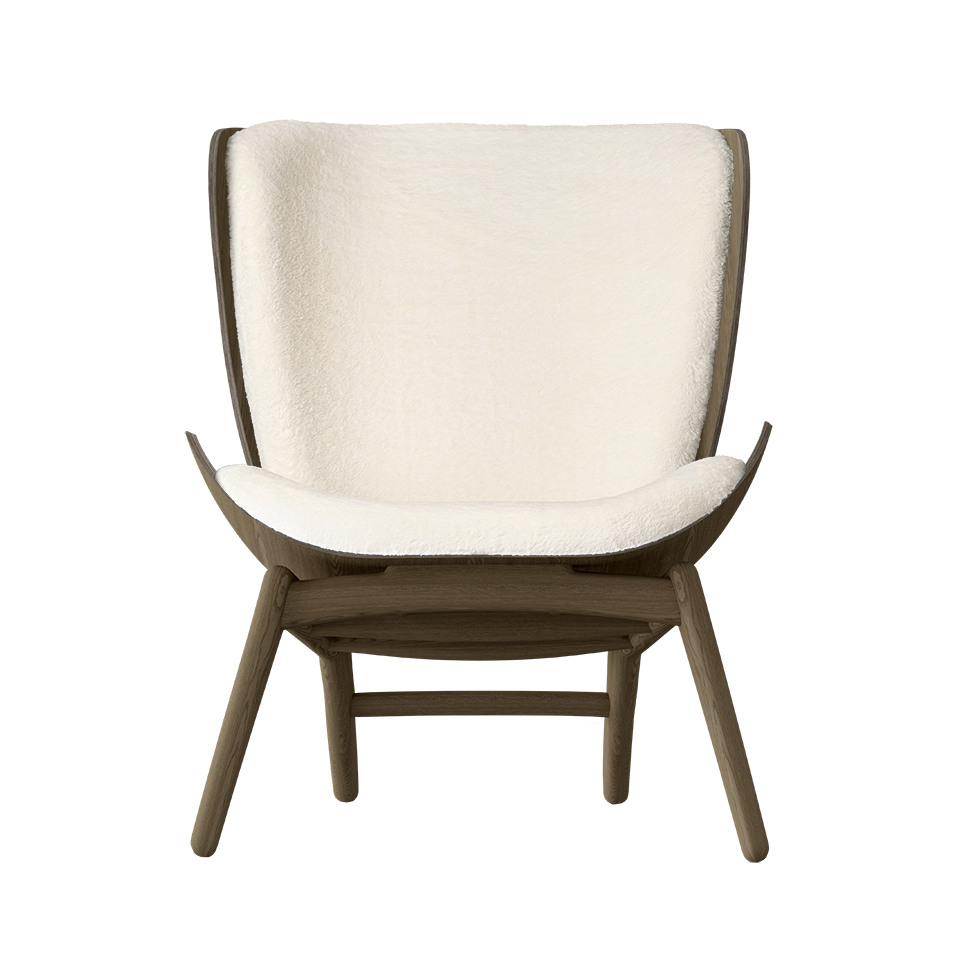 Umage 5701C5502-7 The Reader Wing Chair in Dark Oak with Teddy White