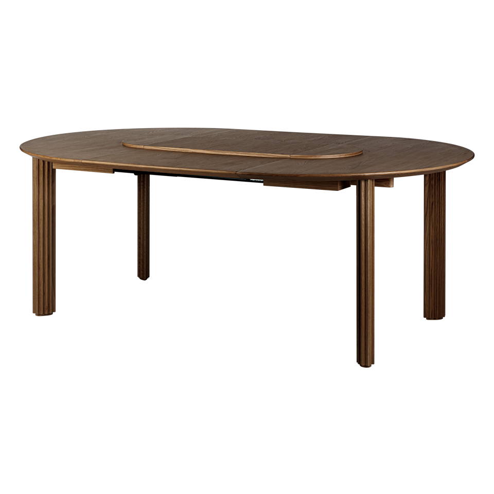 Umage 5857C5857-1 Comfort Circle Dining Table with extension in Dark Oak / Rippled