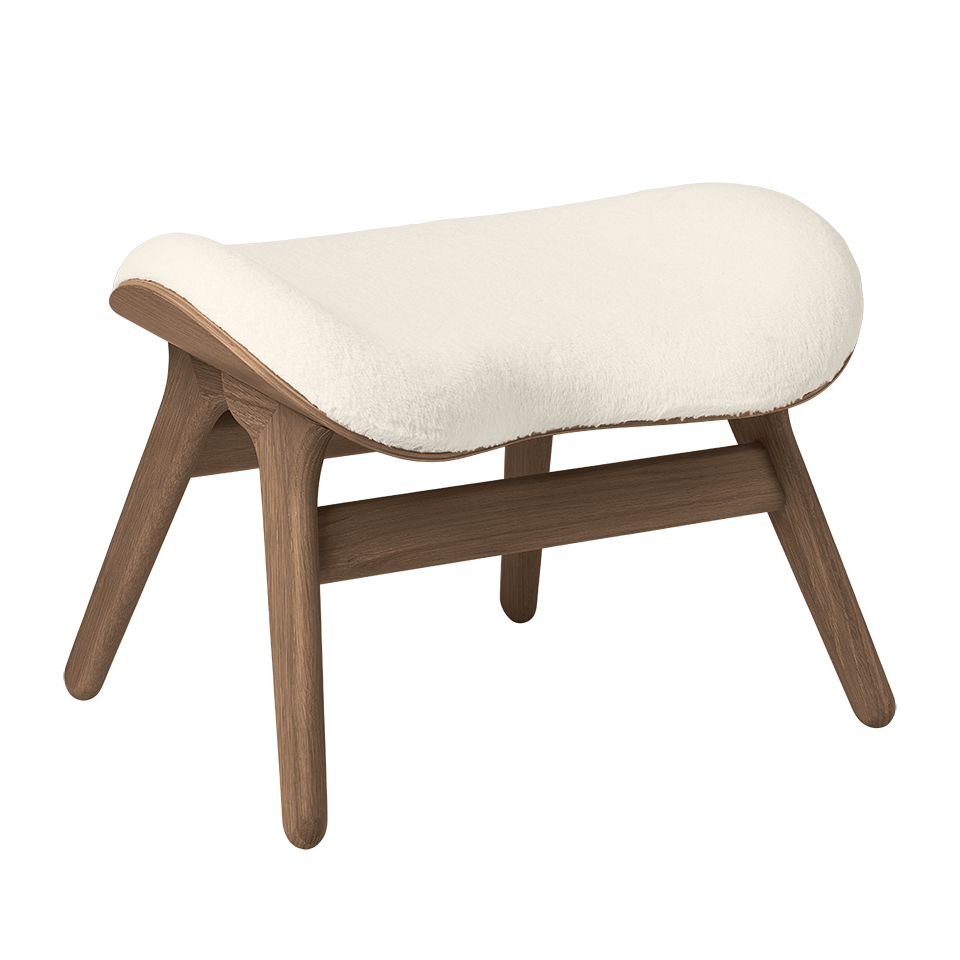 Umage 5873C5573-6 A Conversation Piece Ottoman in Dark Oak with Teddy White