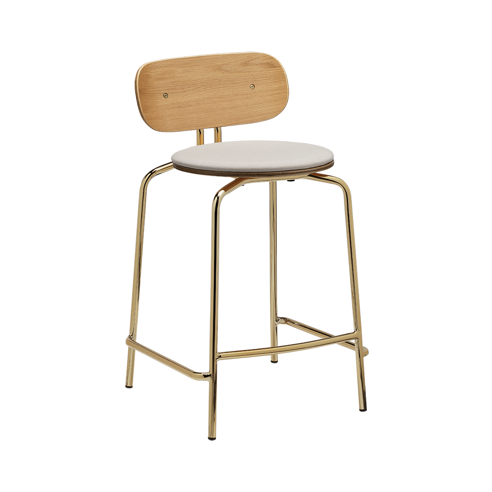 Umage 5919-1C719-02 Curious Counter Stool with Brass legs and White Sands cushion