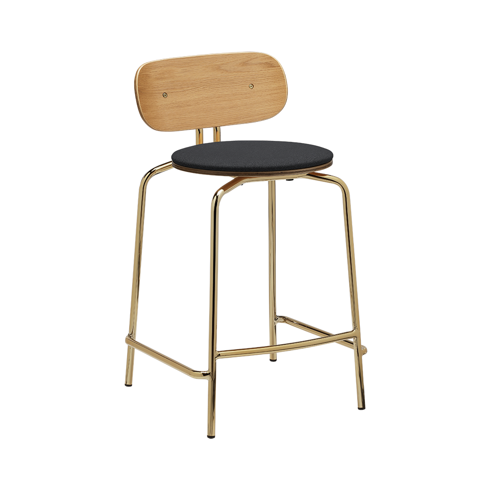 Umage 5919-1C719-04 Curious Counter Stool with Brass legs and Shadow cushion
