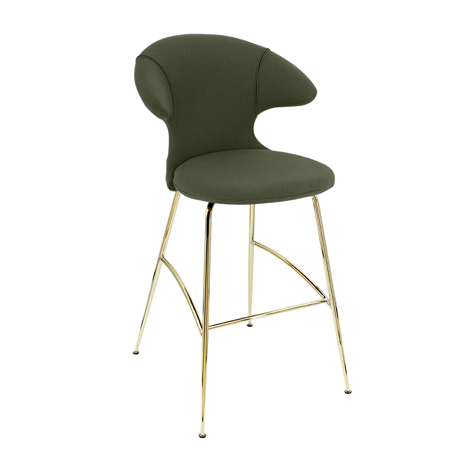 Tabouret de bar Time Flies Umage 590-05C5912-1, vert anglais et laiton.