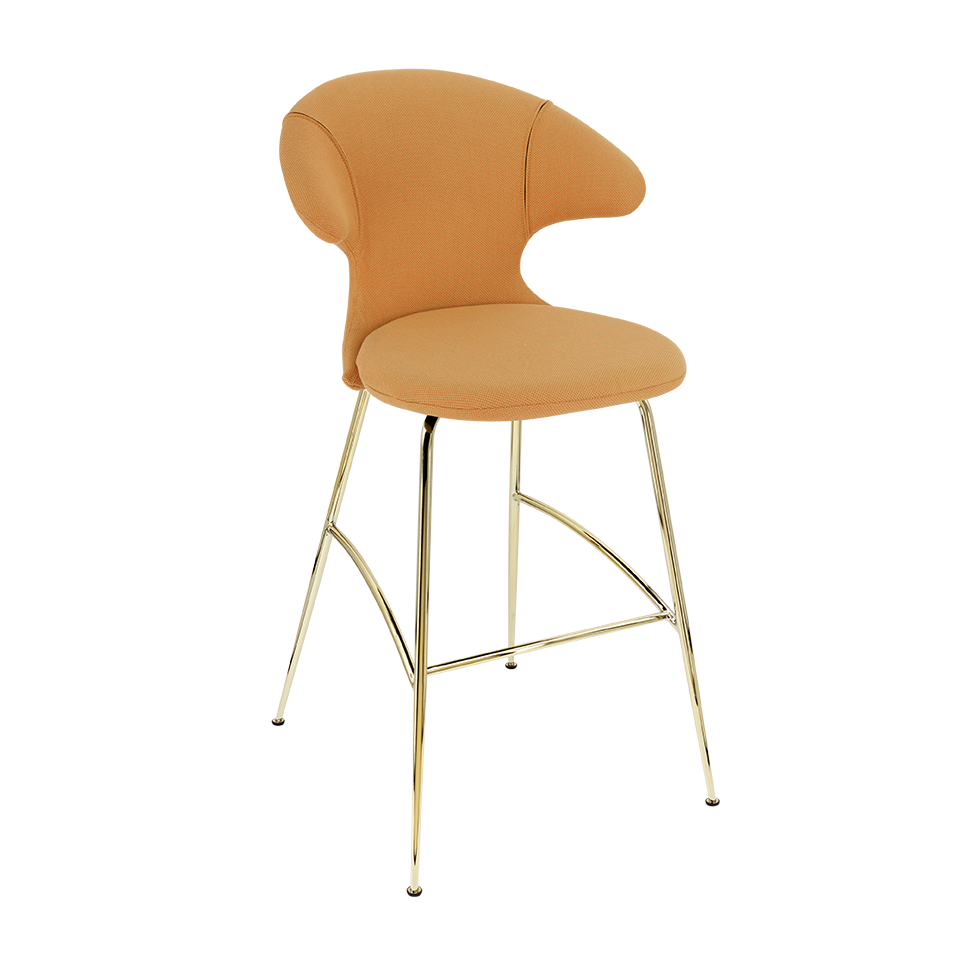 Tabouret de bar Time Flies Umage 590-06C5912-1, coloris mandarine et laiton.