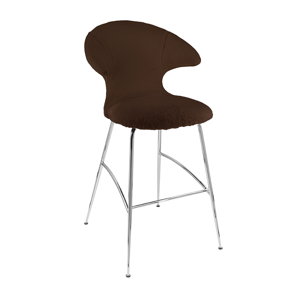 Tabouret de bar Time Flies Umage 590-19C5912-2, coloris Teddy Brown/Chrome