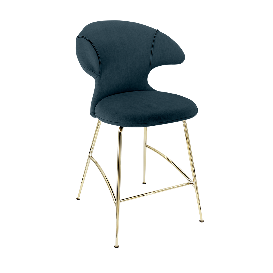 Umage 590-15C5913-1 Time Flies Counter Stool in Jet Air Blue with Brass legs