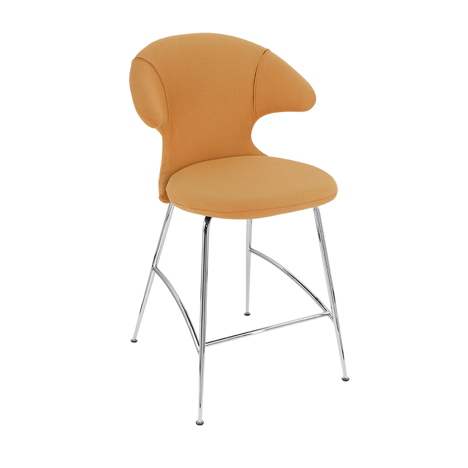 Umage 590-06C5913-2 Time Flies Counter Stool in Tangerine with Chrome legs