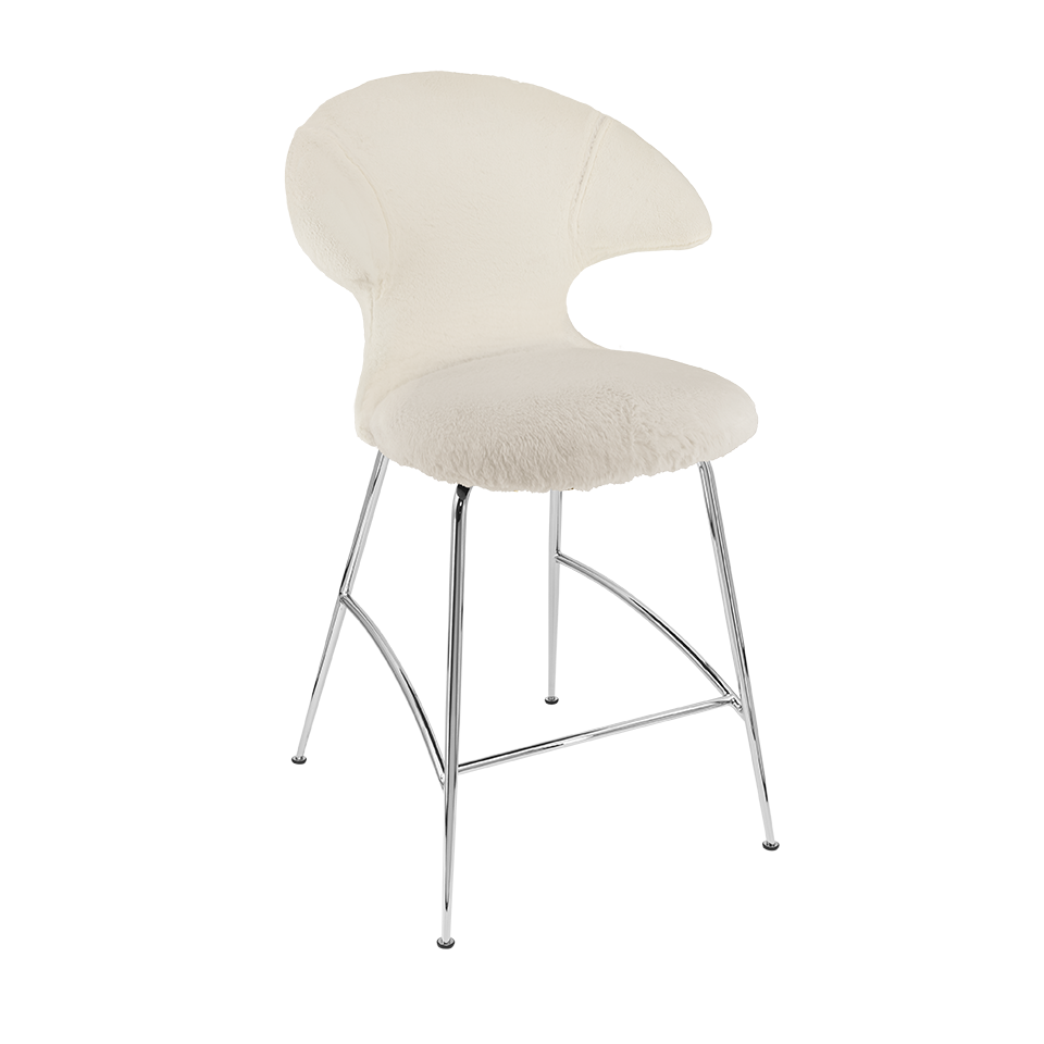 Umage 590-18C5913-2 Time Flies Counter Stool in Teddy White with Chrome legs