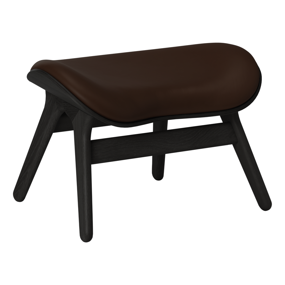 Umage 5105C5573-11 A Conversation Piece Ottoman in Black Oak with Brown Hope leather