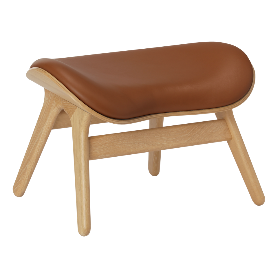 Umage 5573C5573-10 A Conversation Piece Ottoman in Oak with Cognac Hope leather