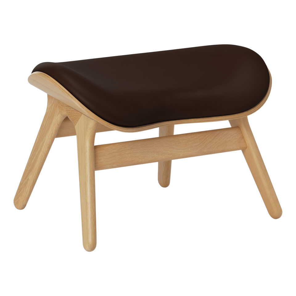 Umage 5573C5573-11 A Conversation Piece Ottoman in Oak with Brown Hope leather