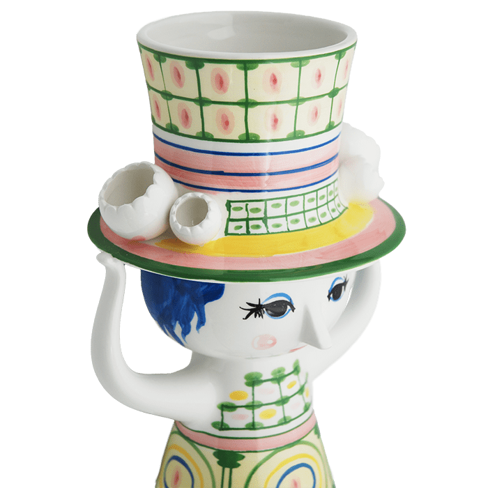 Bjørn Wiinblad 54051 Lady with Hat Vase in Green