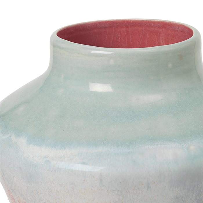 Kähler 693804 Poppery Vase in Mint/Pink