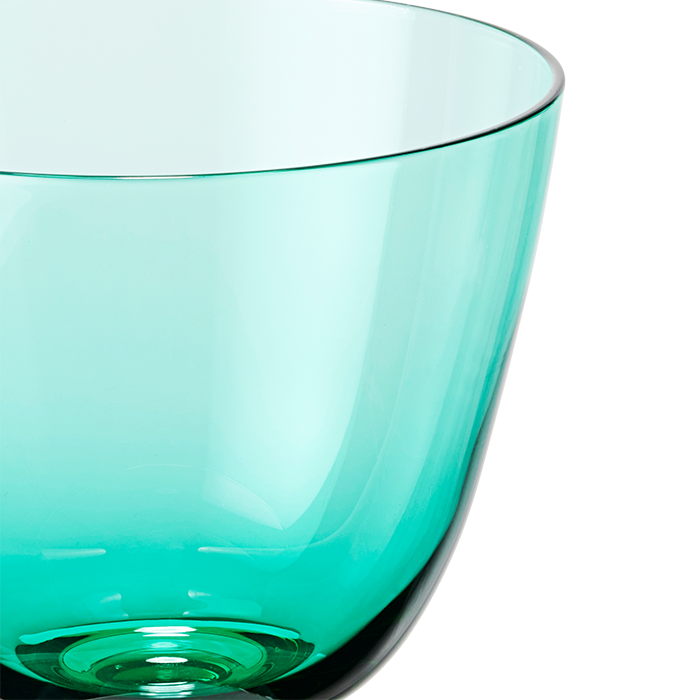 Holmegaard 4300488 Flow Glass on Foot in Emerald Green