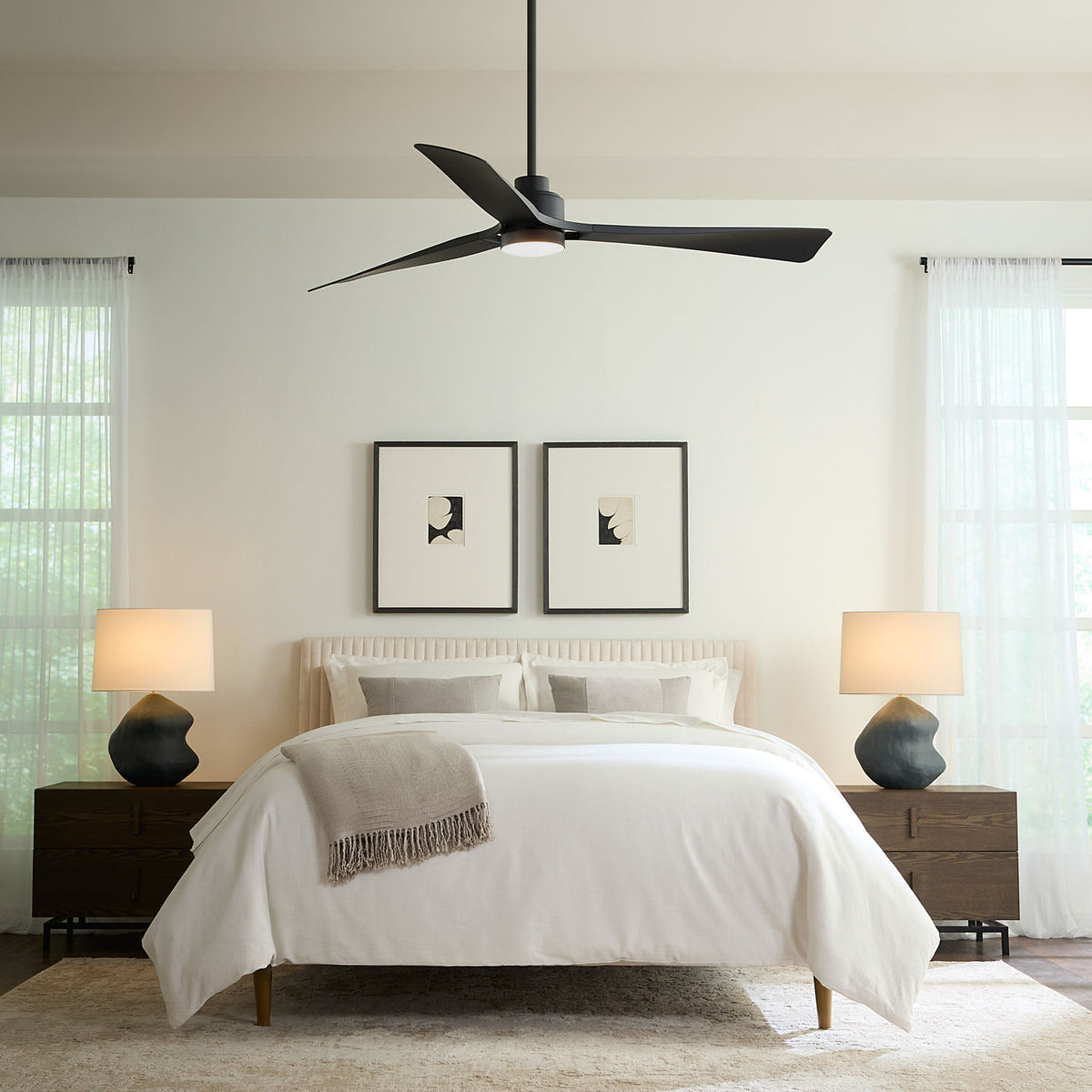 Confort visuel Ventilateur Collection 3TRLSM60MBKD Plafond LED intelligent Trillium 60" Ventilateur