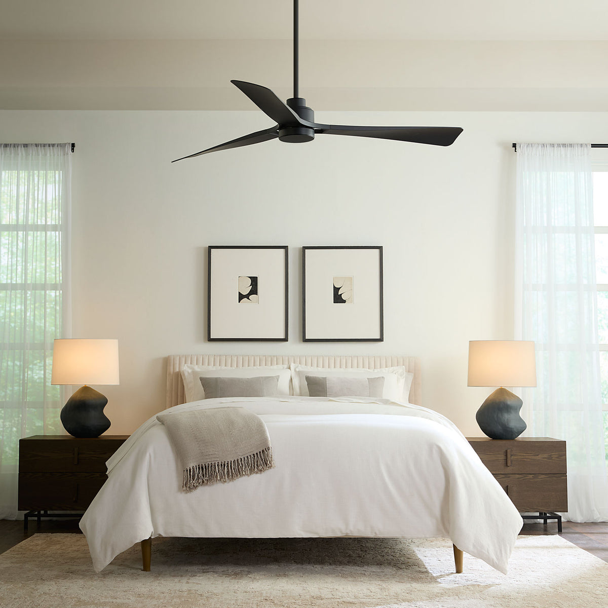 Confort visuel Ventilateur Collection 3TRLSM60MBKD Plafond LED intelligent Trillium 60" Ventilateur