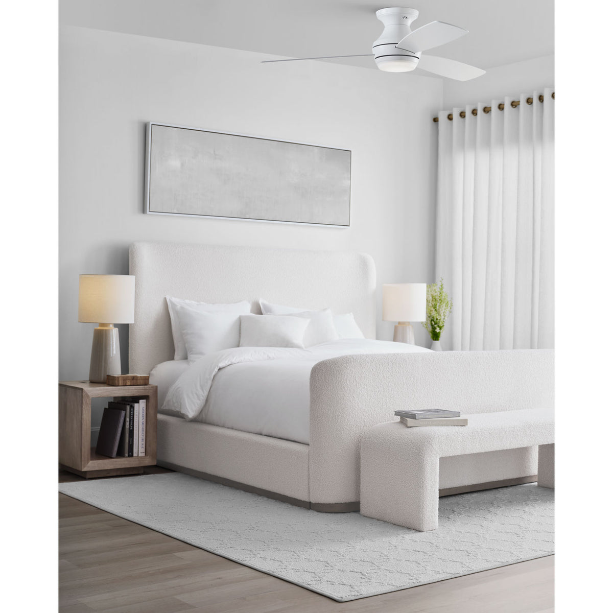Confort visuel Ventilateur Collection 3IKR52RZWD Ikon Plafonnier semi-encastré LED 52" Ventilateur