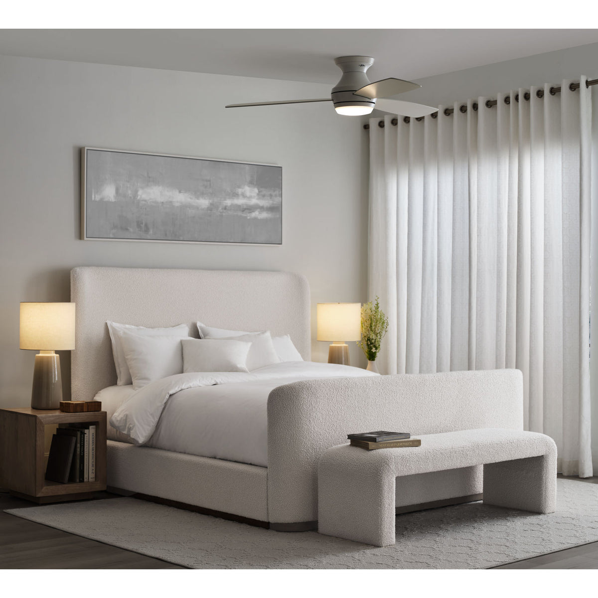 Confort visuel Ventilateur Collection 3IKR52RZWD Ikon Plafonnier semi-encastré LED 52" Ventilateur