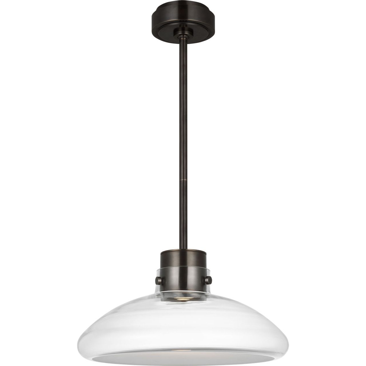 Collection moderne Visual Comfort - AKPD594WDBBZCE - Morgan 16 Suspension - Morgan - Bronze bruni et verre transparent