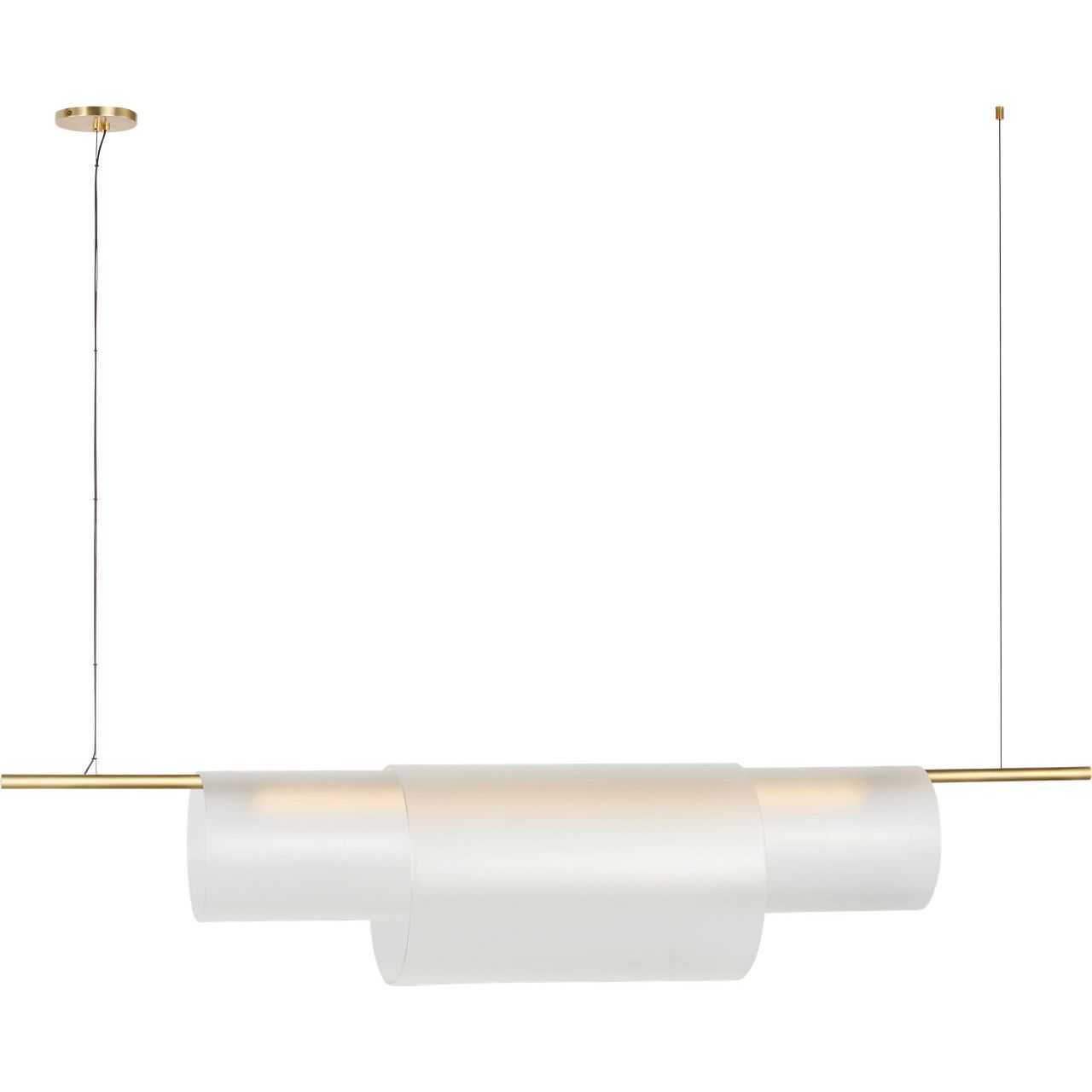 Visual Comfort Modern Collection - PBLS80627HABEG - Trace 60 Double Linear Chandelier - Trace - Hand-Rubbed Antique Brass