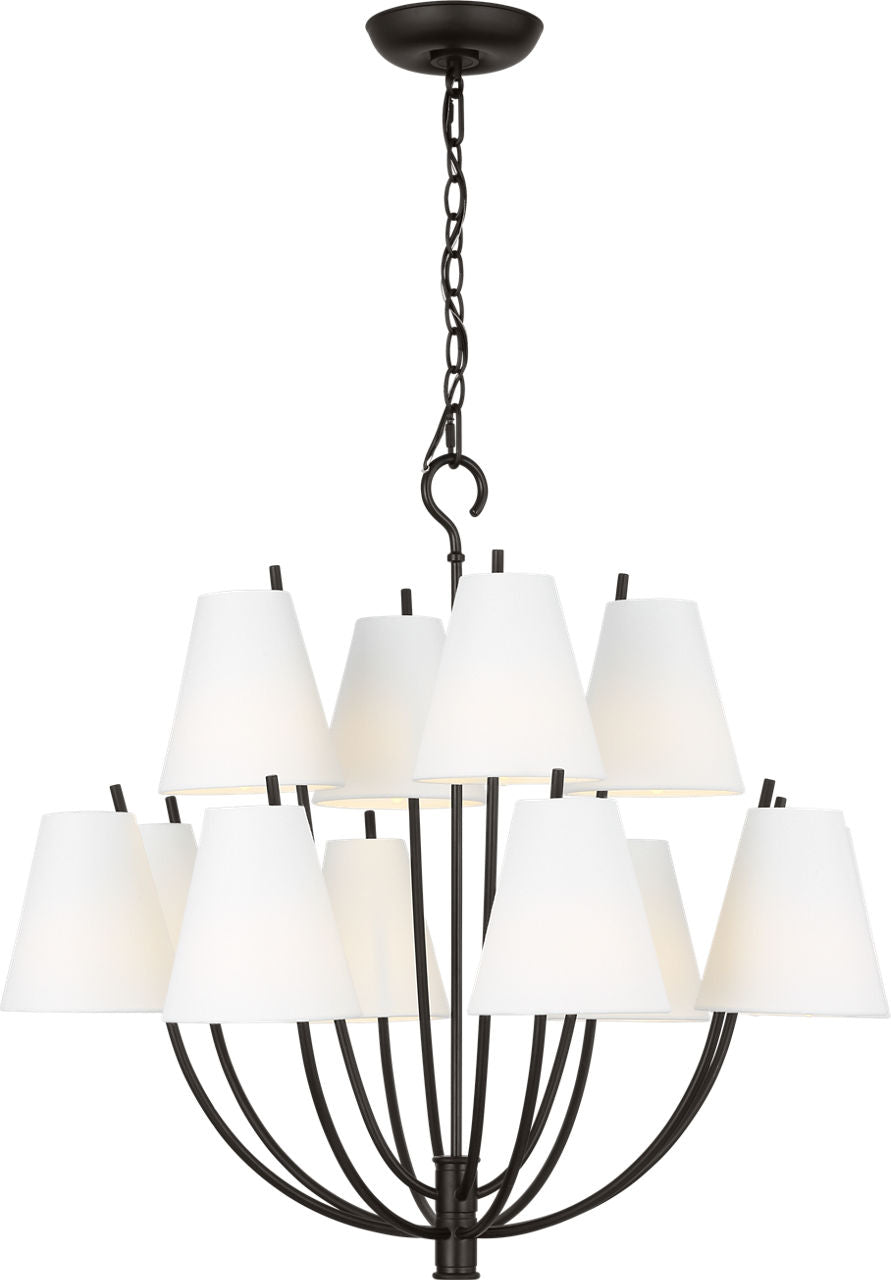 Visual Comfort Studio Collection CC18312AI Marina Chandelier in Aged Iron