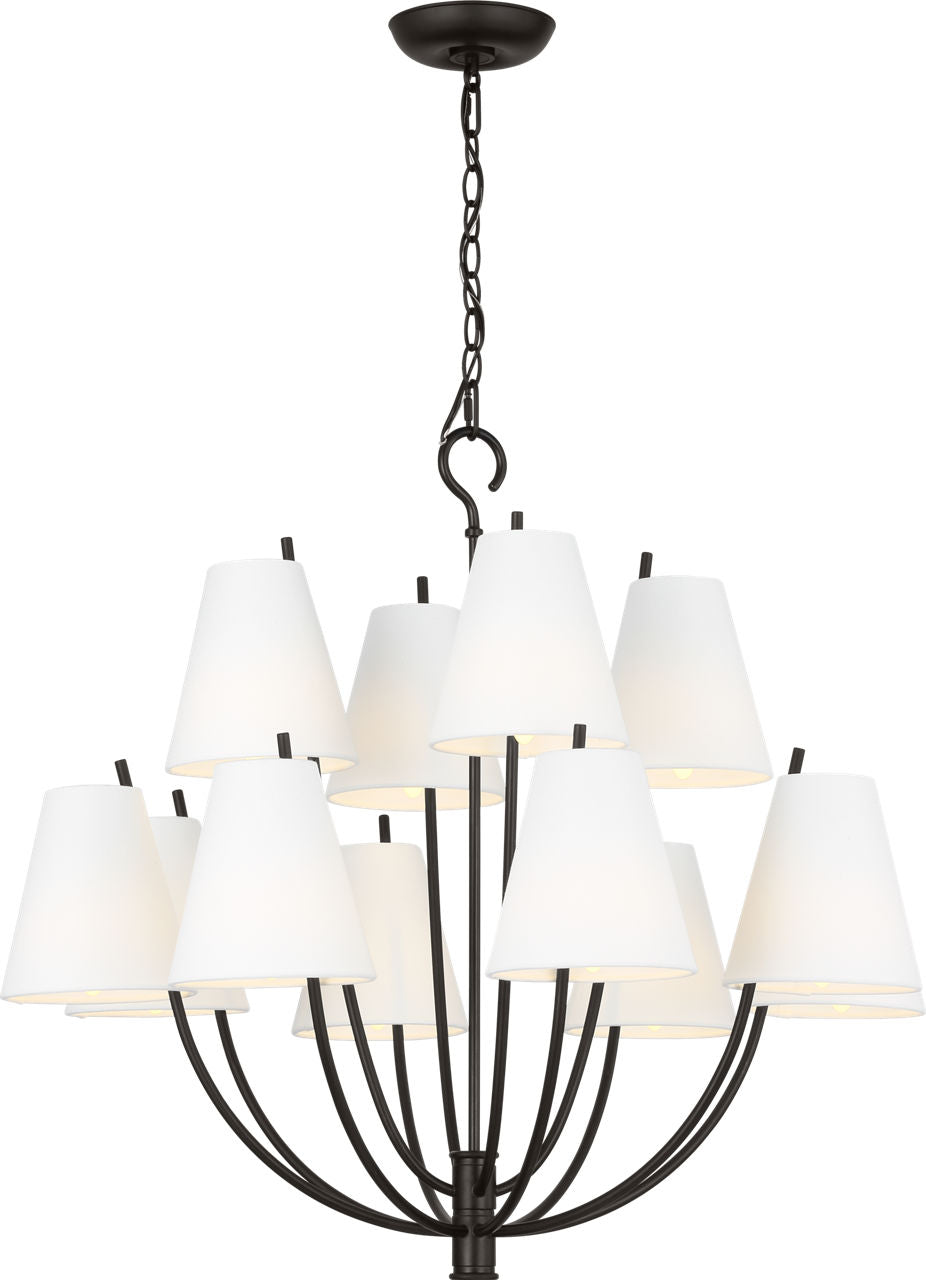 Visual Comfort Studio Collection CC18312AI Marina Chandelier in Aged Iron