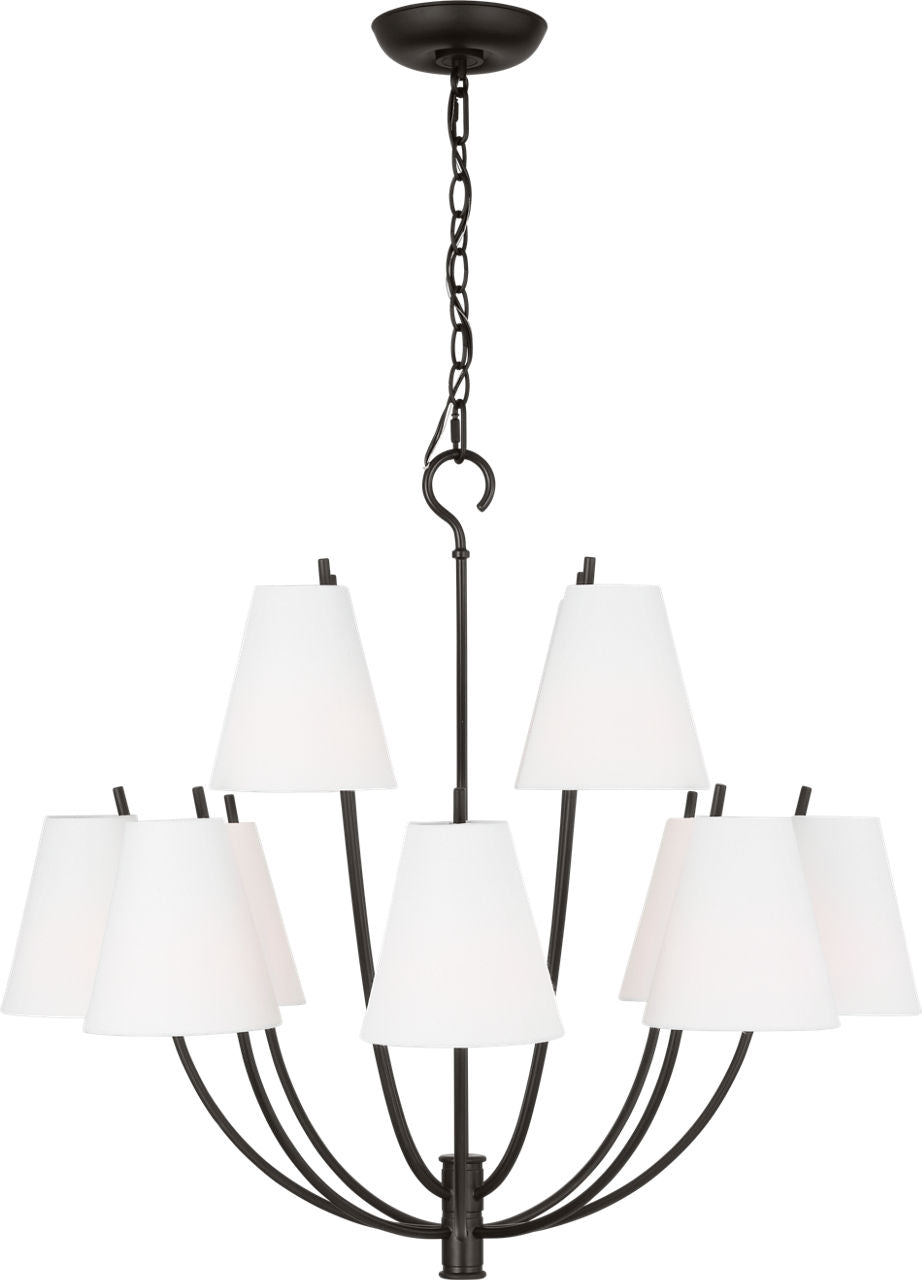 Visual Comfort Studio Collection CC18312AI Marina Chandelier in Aged Iron