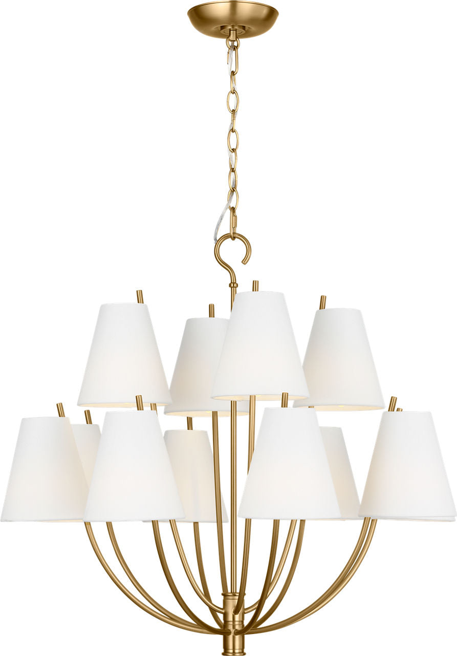 Visual Comfort Studio Collection CC18312BBS Marina Chandelier in Burnished Brass
