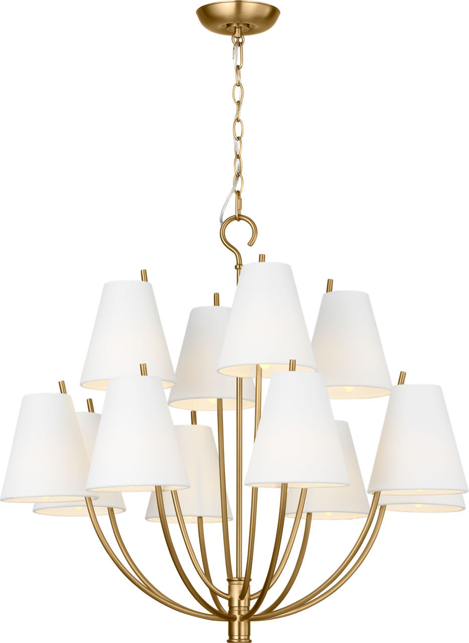 Visual Comfort Studio Collection CC18312BBS Marina Chandelier in Burnished Brass