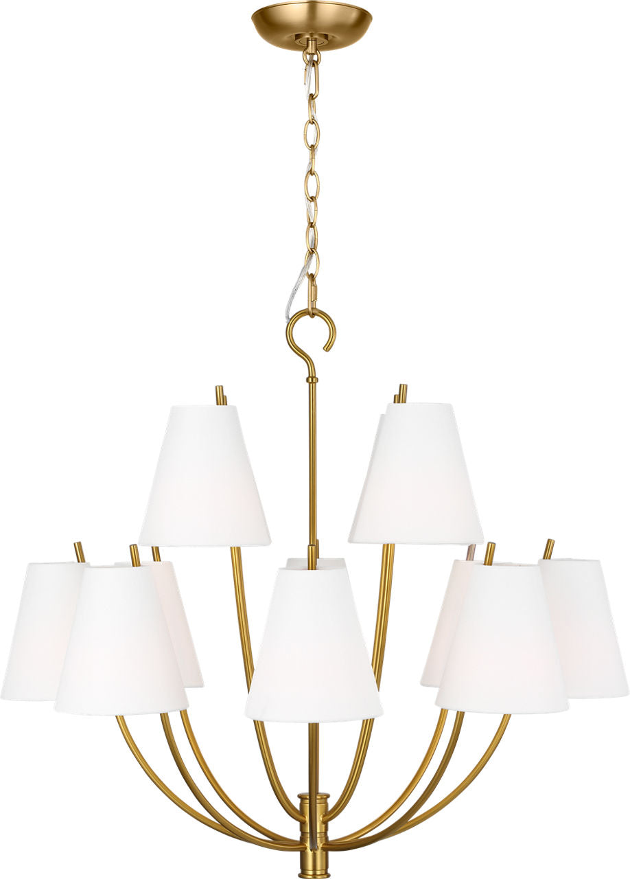 Visual Comfort Studio Collection CC18312BBS Marina Chandelier in Burnished Brass