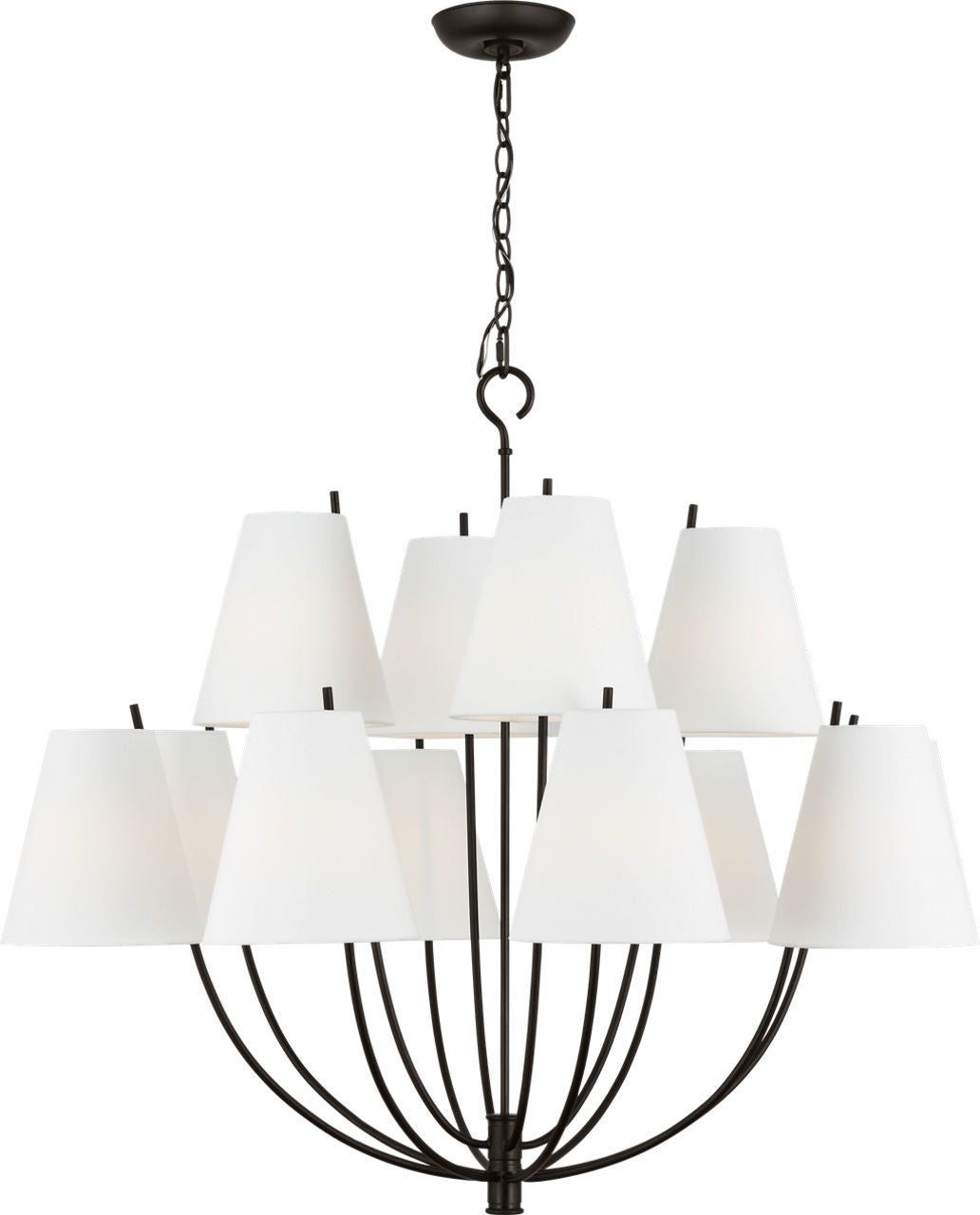 Visual Comfort Studio Collection CC18412AI Marina Chandelier in Aged Iron