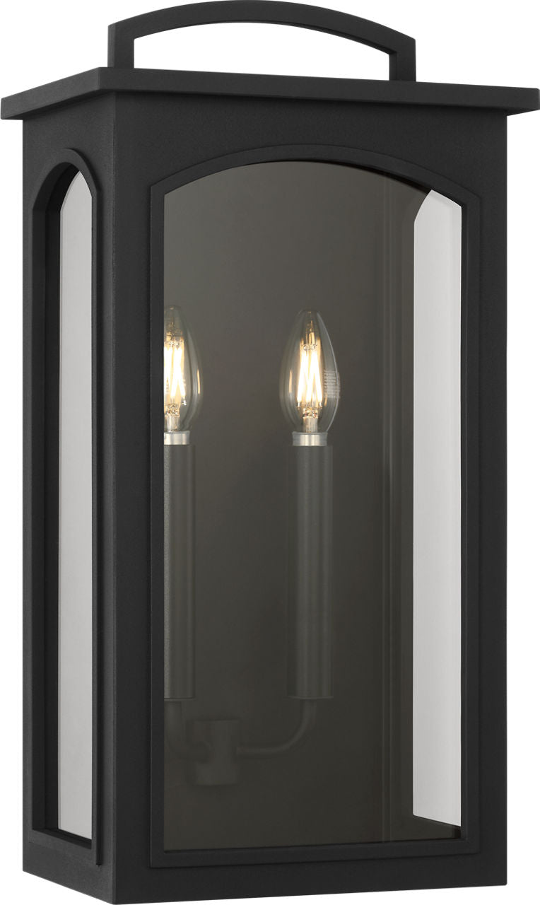 Lanterne d'extérieur Modesto CO1542TXB de la collection Visual Comfort Studio, en noir texturé