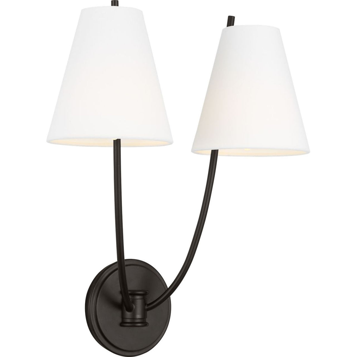 Applique double Marina CW1422AI de la collection Visual Comfort Studio, finition fer vieilli