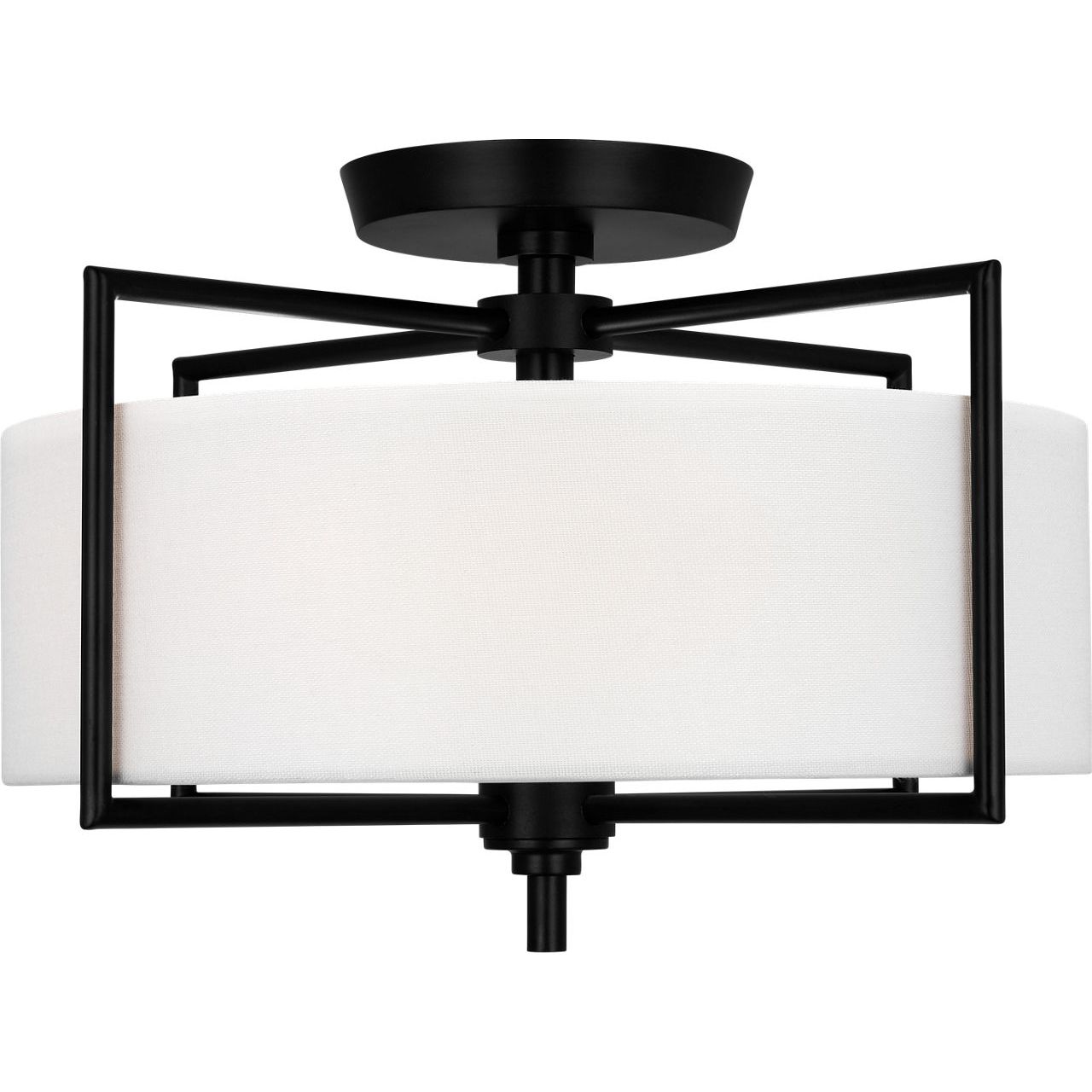 Visual Comfort Studio Collection CF1122AI Perno Semi-Flush Mount in Aged Iron