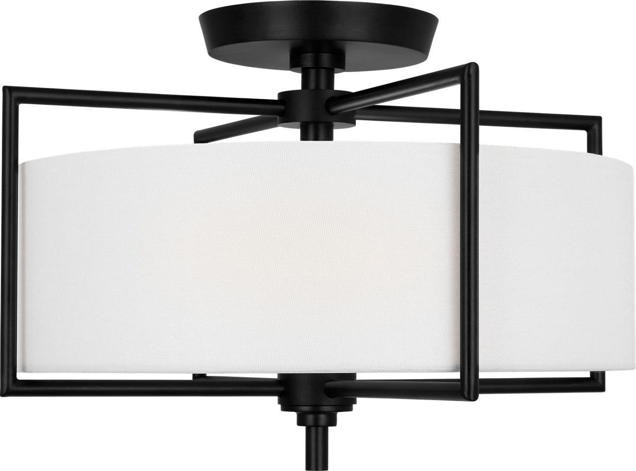 Visual Comfort Studio Collection CF1122AI Perno Semi-Flush Mount in Aged Iron