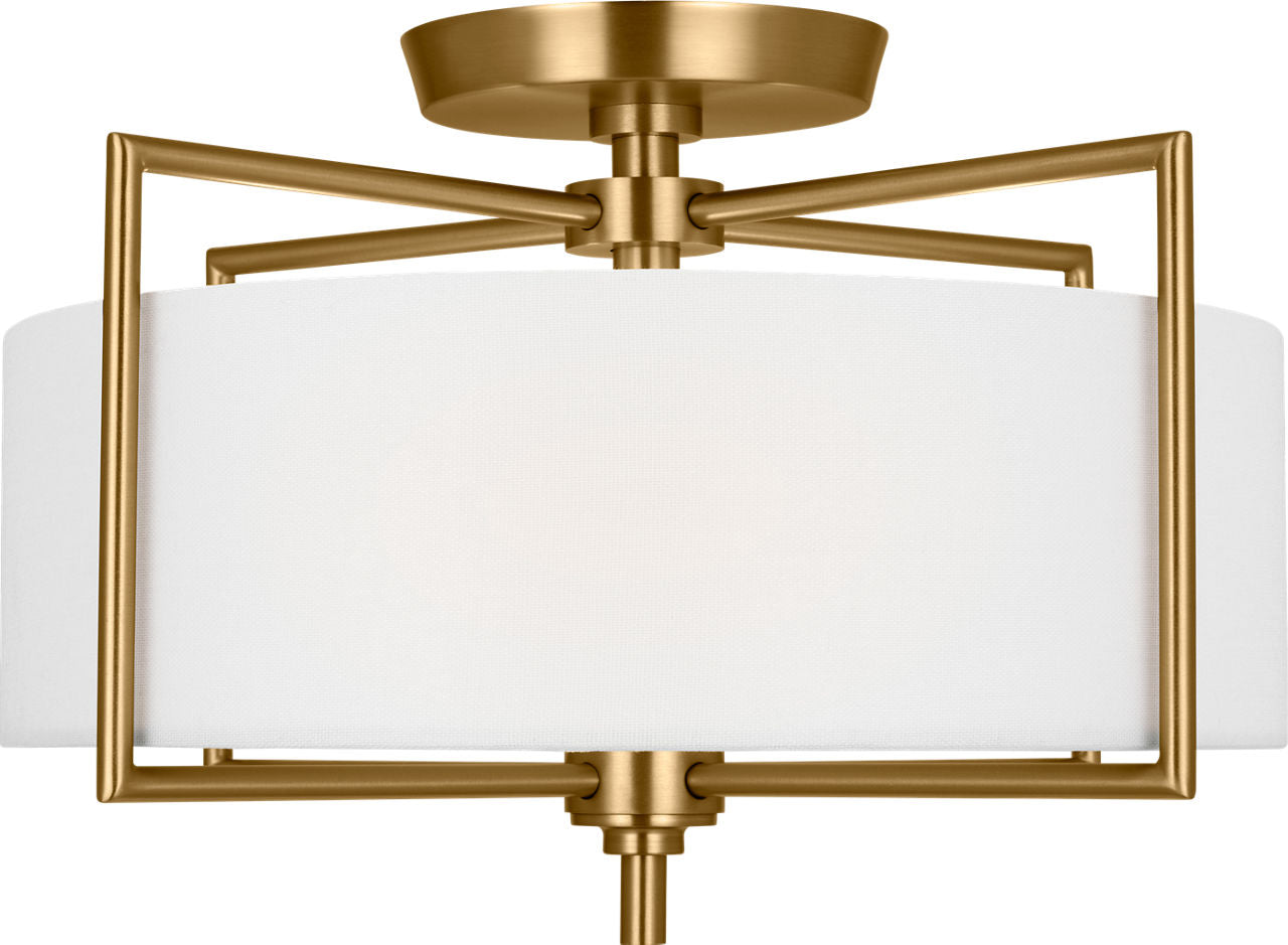 Visual Comfort Studio Collection CF1122BBS Perno Semi-Flush Mount in Burnished Brass